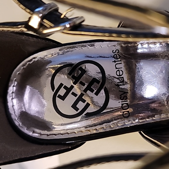 Daisy Fuentes 7.5 "carra" stiletto heels shiny black forefoot platform - Picture 5 of 13